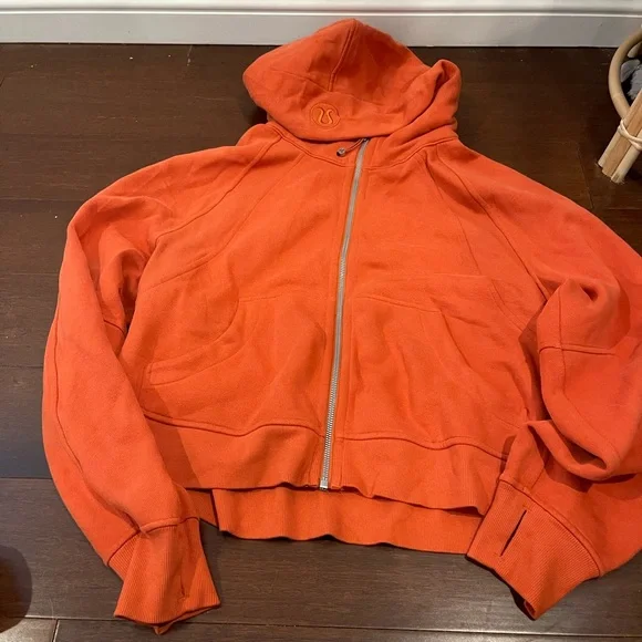 lululemon scuba oversize full zip Women's Orange Hoodie canyon orange M/L - Picture 6 of 10